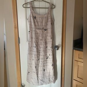 Elegant Script Print Maxi Dress